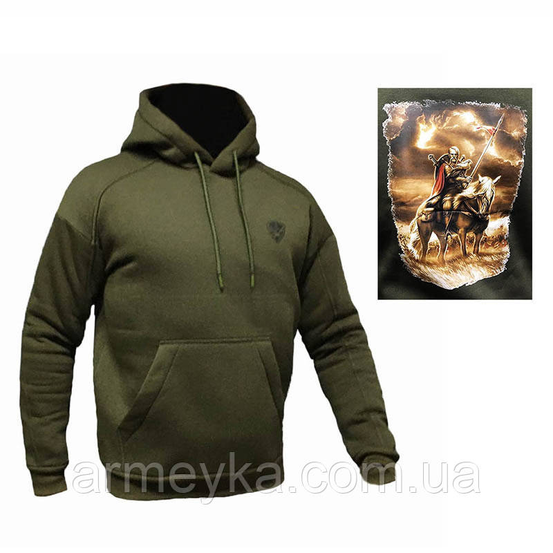 Спортивна кофта Tactical Hoodie з принтом «Князь Святослав Хоробрий», олива UA