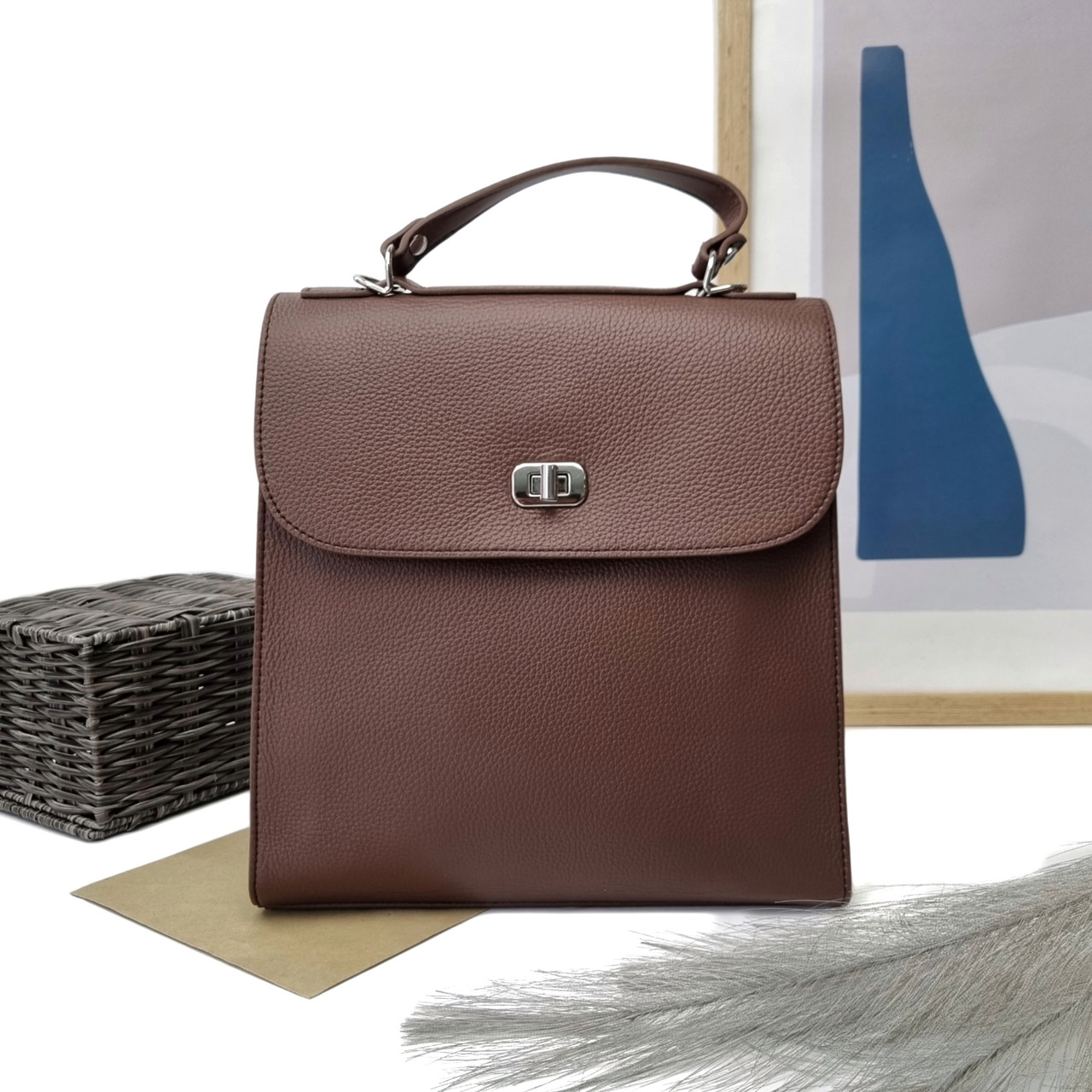 Рюкзак жіночий крутий натуральна шкіра коричневий Арт.8567 brown VIVAVERBA Україна — (59)