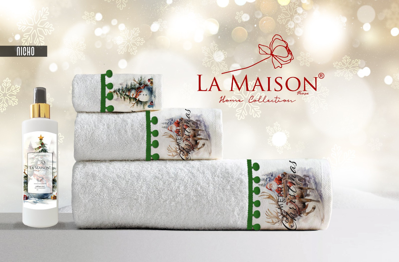 Подарунковий набір рушників La Maison, 3 шт. з ароматом Nicho, фото 1