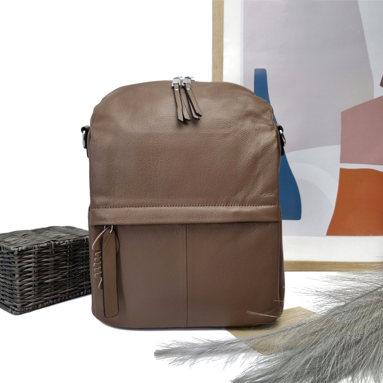 Сумка-рюкзак натуральна шкіра коричневий Арт.99112 brown VIVAVERBA Україна — (54), фото 1