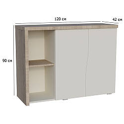 Тумба офісна для документів Connect E SK 120 см дуб кремона котта і стоун бейж без ручок у стилі мінімалізм