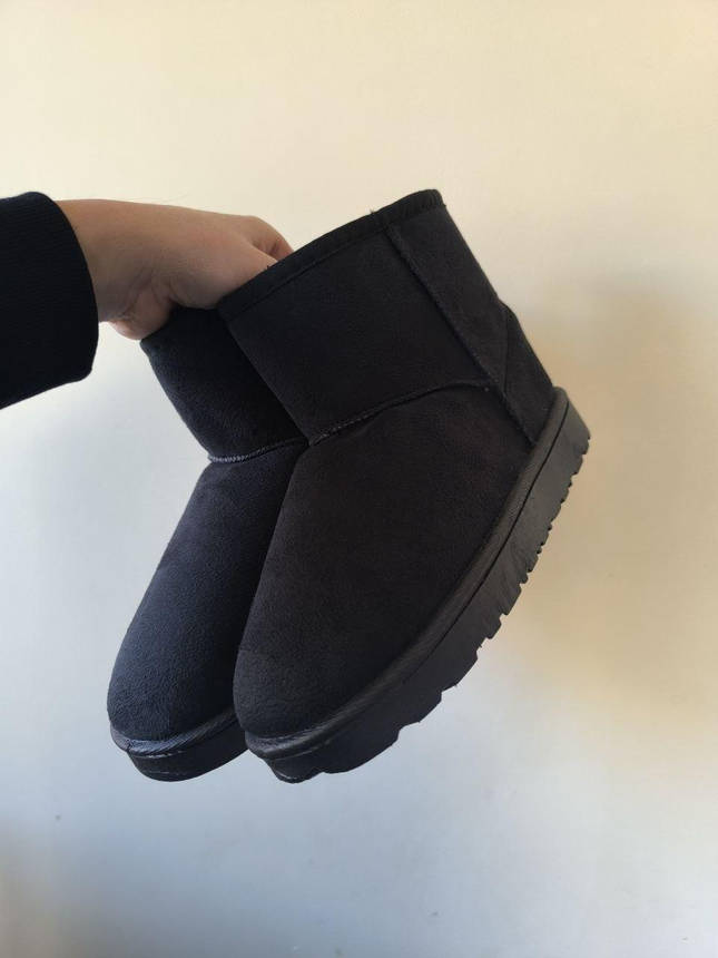 УЦЕНКА 38 р уггі жіночі чорні замшев короткі еко замша женские UGG BLACK, фото 1