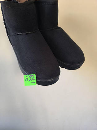 УЦЕНКА 38 р уггі жіночі чорні замшев короткі еко замша женские UGG BLACK, фото 2