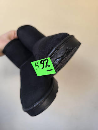 УЦЕНКА 38 р уггі жіночі чорні замшев короткі еко замша женские UGG BLACK, фото 4