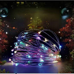 Гірлянда РОСА 5 метрів 50 LED біла нитка мультиколор на батарейках арт. 50L5MWML