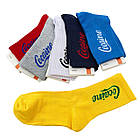 Чоловічі шкарпетки високі з бавовни яскравих кольорів з написом Cocaine 39-43 12 пар/уп, фото 3