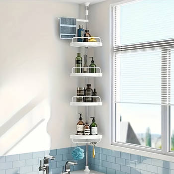 Кутова полиця для ванної 320х33см, Multi Corner Shelf GY-188 White / Розсувна полиця для ванної кімнати