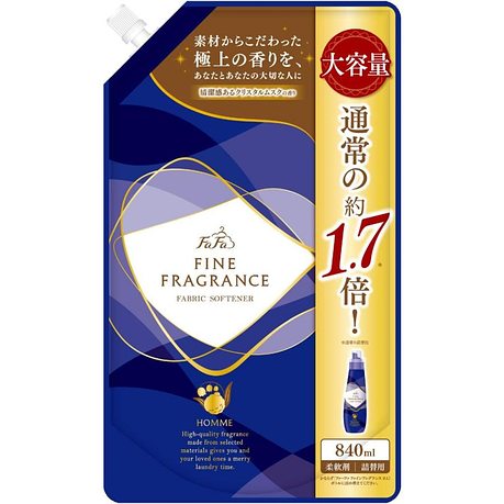 Кондиціонер ополіскувач для білизни FaFa Fine Fragrance Homme, мускус та бергамот, 840 мл, фото 1