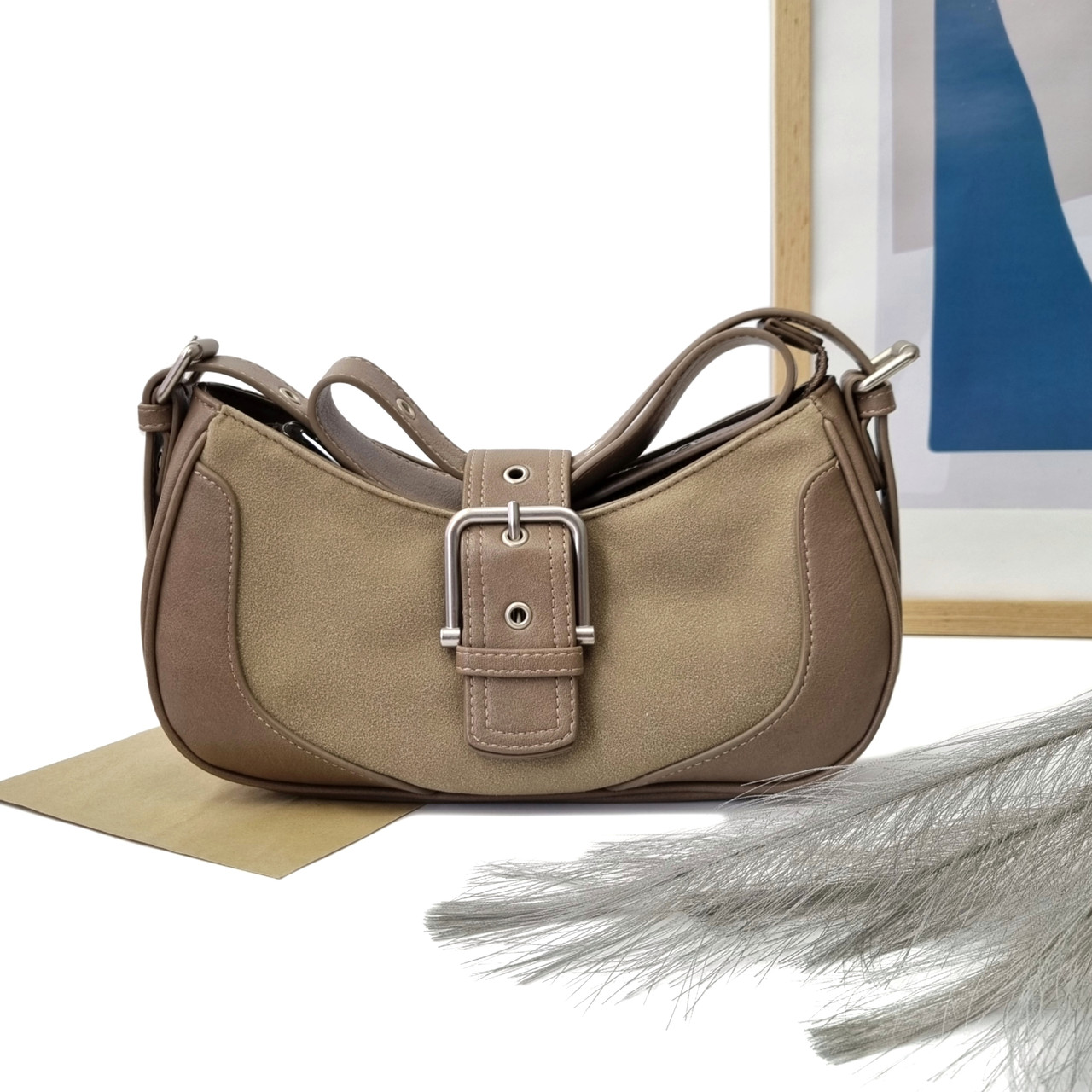 Сумка крос-боди экокожа бежевый Арт.CM7730 beige DavidJones Франція