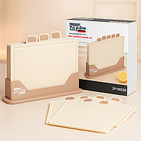Кухонний набір дощок Zepline ZP-00220 Коричневий 5 штук, зі зручною підставкою