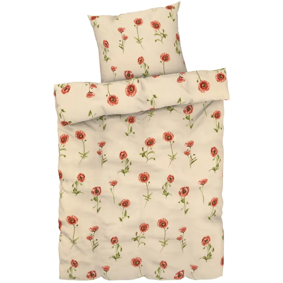 Комплект постільної білизни з бавовняного сатину «Маки» 140×200 см  FR-OS-140, фото 1
