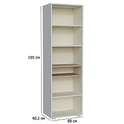 Стелаж для документів офісний Connect F SK 60 см дуб кремону котта та стоун бейж в стилі мінімалізм