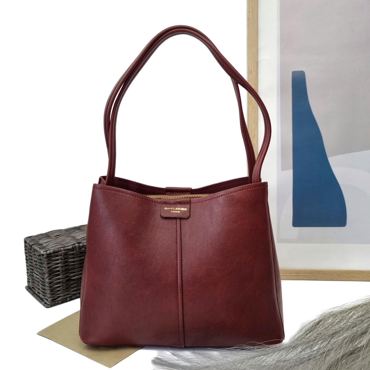 Жіноча модна сумка екошкіра бордовий Арт.CM7176-2 bordo DavidJones Французька
