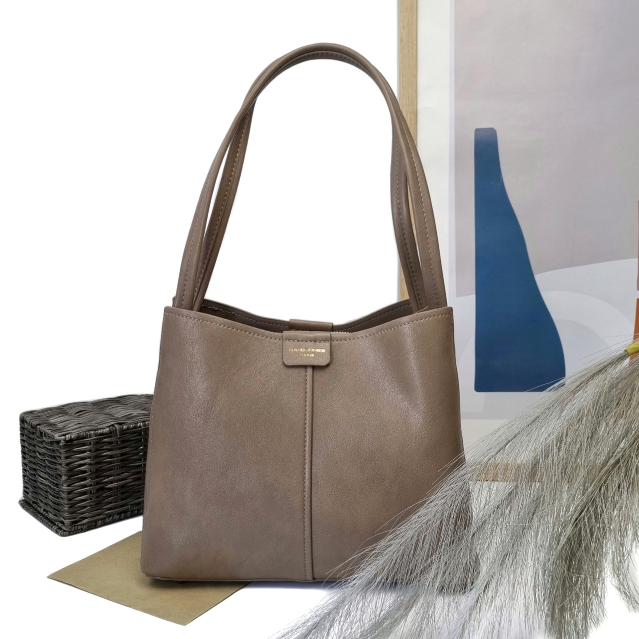 Модна жіноча сумка екошкіра бежевий Арт.CM7176-2 beige DavidJones Французька