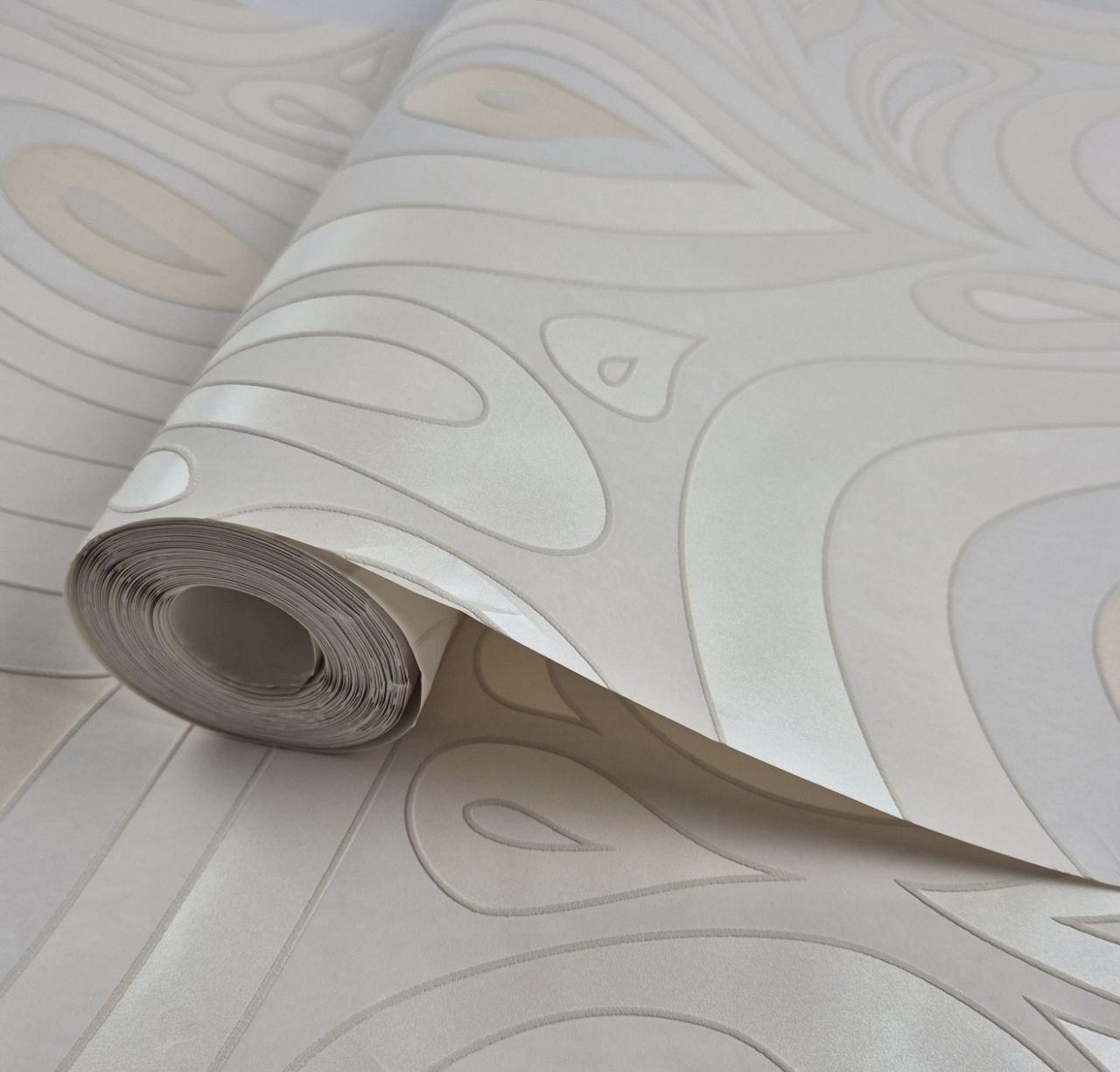 Шпалери вінілові на флізеліні 0.53 × 10.05 м Marburg 57270, бежеві для спальні, вітальні, коридору, фото 1