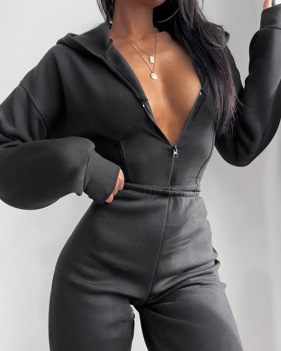 Комбінезон з імітацією корсету Модель: 1492-1013 Колір: чорний, фото 1