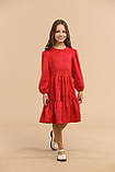 Дитяча тепла червона святкова сукня для дівчинки 7-14 років, фото 7