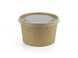 Супник з кришкою паперовий крафт 470 мл, упаковка 50 шт, 001500269/001500286