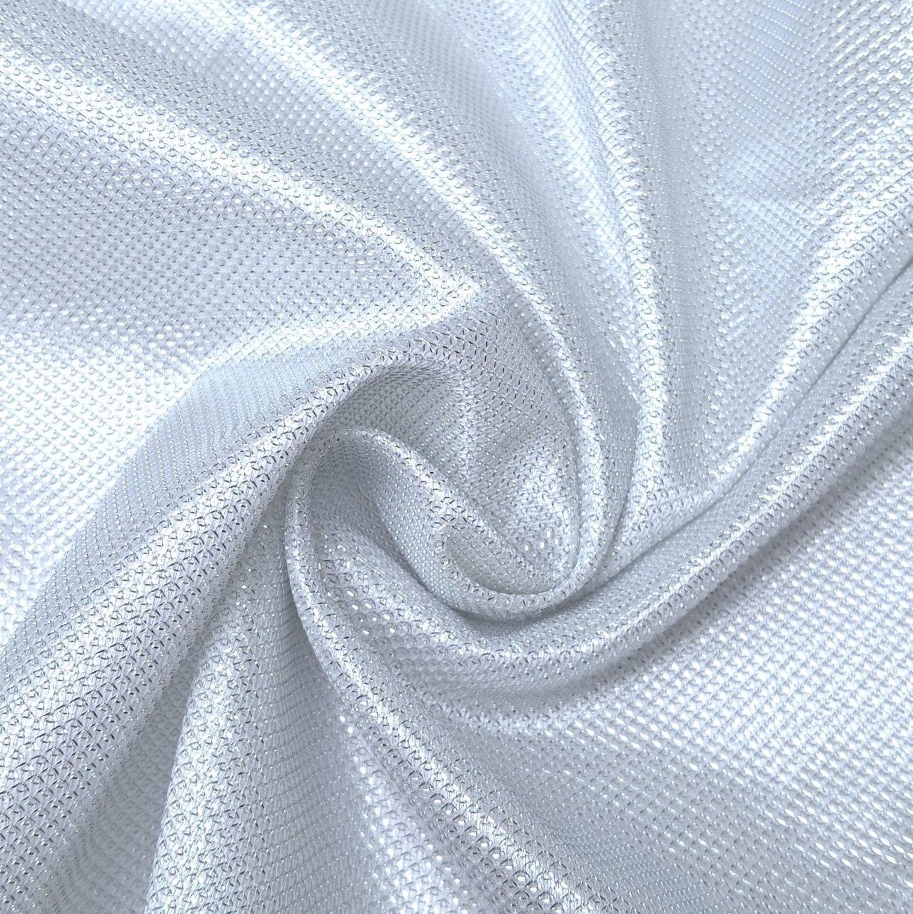 Трикотаж подвійний Дуо блискучий біле срібло, фото 1