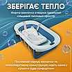 Ванночка для купання новонароджених ванна для немовлят дітей з термометром зливом та вкладишем подушкою електронний датчик, фото 6