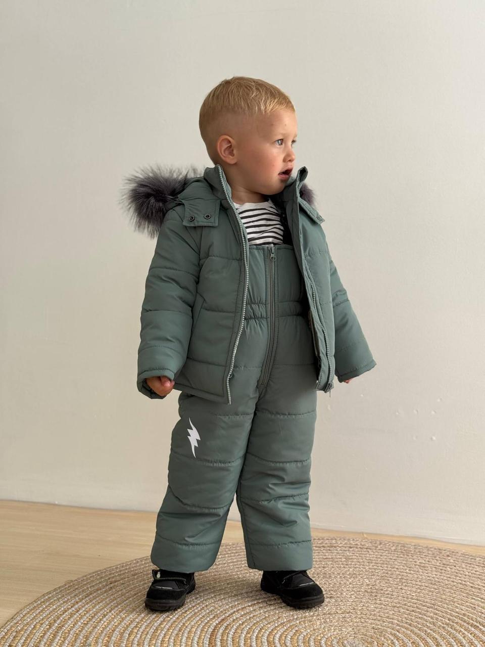 Дитячий зимовий комбінезон 2 в 1 для хлопчика "Green" – теплий, водонепроникний (розмір 86/92, 92/98 і 98/104 см), фото 1