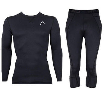 Термобілизна чоловіча Head SKI Active Baselayer MEN Top + Pants 3/4 black комплект