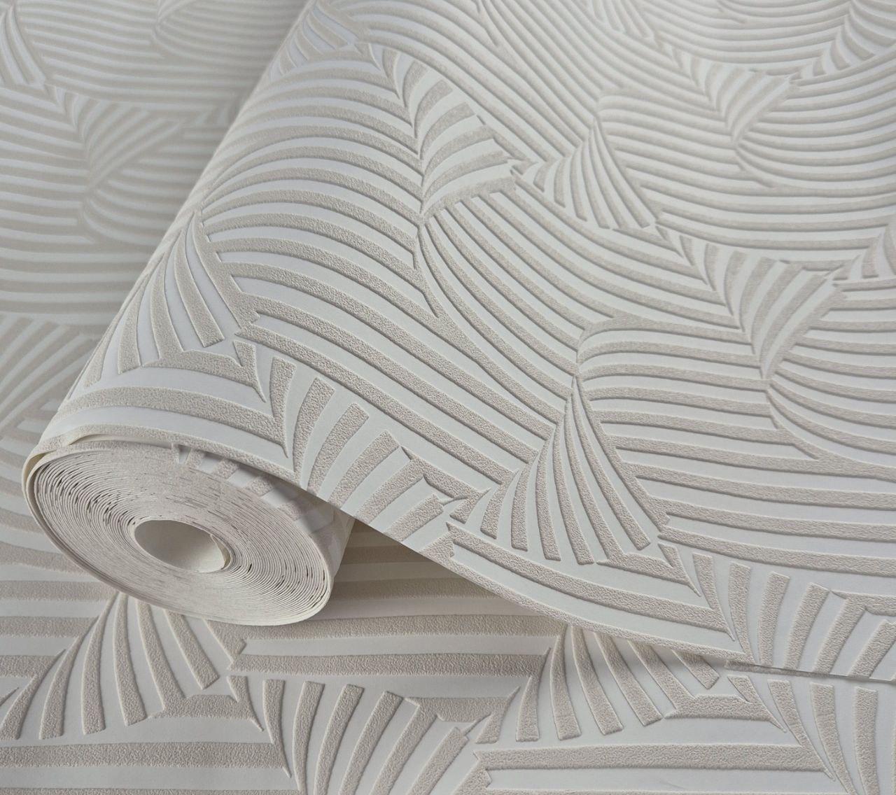 Шпалери вінілові на флізеліні 0.53 × 10.05 м Marburg 57250, молочно-бежеві для спальні, вітальні, коридору, фото 1