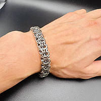 Серебряный мужской браслет на руку плетение Рамзес серебро 925 пробы черненое
