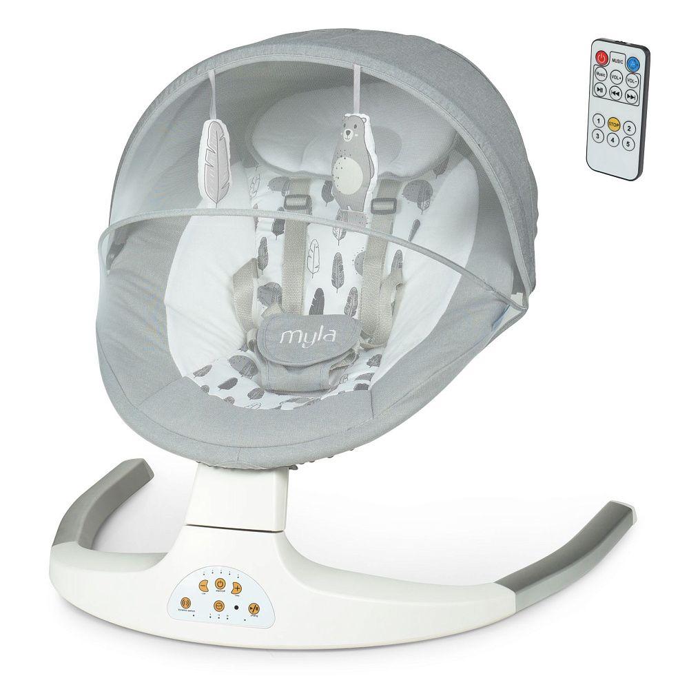 Заколисуючий центр El Camino Myla ME 1074: 5 швидкостей, 2 положення спинки, пульт ДК, Bluetooth/USB, таймер, живлення мережа/AA, фото 1