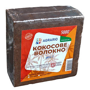 Кокосовий блок торф Agrario Premium 5 кг в упакуванні (кокосовий субстрат)