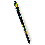 Ручка Петриківський розпис кулькова синя для письма дерев'яна прикольна оригінальна ручка подарункова, фото 2