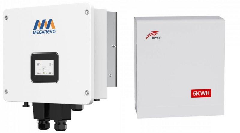 Гібридний сонячний інвертор Ritar O5KL1D/BAT-5KWH-51.2V