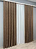 Комплект штор (2шт. 1,5х2,7м.) жакард, колекція "Мармур Al1". Колір коричневий. Код 660ш 30-429, фото 4