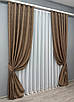 Комплект штор (2шт. 1,5х2,7м.) жакард, колекція "Мармур Al1". Колір коричневий. Код 660ш 30-429, фото 3