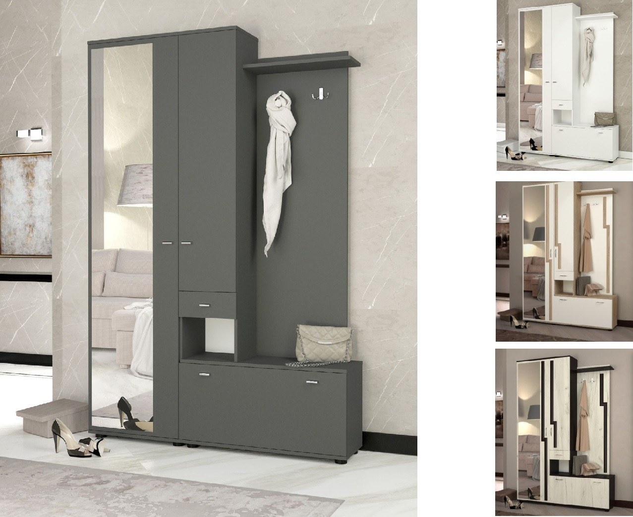 Передпокій Агата антрацит Ліва, фото 1