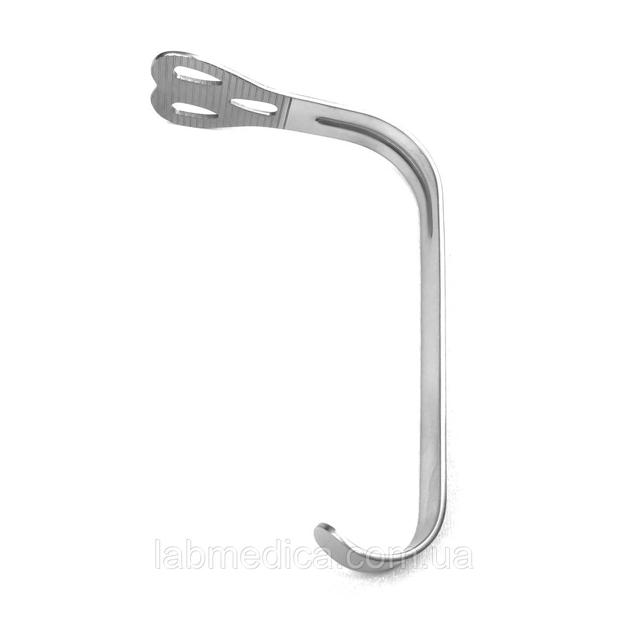 Шпатель для язика через Wieder із насічками вигнутий. Довжина 15 см SURGIWELOMED, фото 1