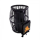 Дров'яна піч для лазні та сауни Бочка 20 м³ зі скляними дверцятами 315×315 без виносу, CANADA, фото 3