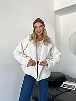 Жіноча модна куртка екохутро Тедді на ґудзиках із підкладкою