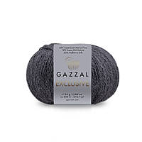 Gazzal EXCLUSIVE (Газзал Ексклюзив) №9922 темно-сірий (Пряжа вовна мериноса з мохером на шовку, нитки для в'язання)