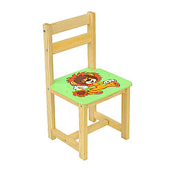 Дитячий дерев'яний стілець зі спинкою "Лев" (салатовий) МАСЯ 4014