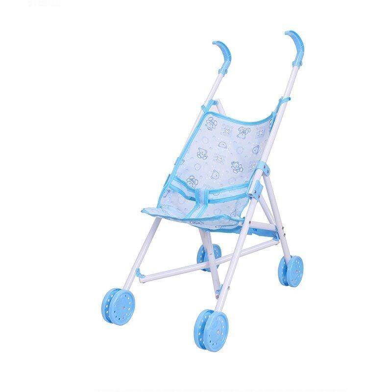 Візок для ляльок висота 48 см, складна конструкція, пластиковий каркас, подвійні колеса, фото 1