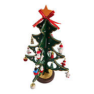 Ялинка настільна дерев'яна з підвісними іграшками (25×16×16 см), фото 3