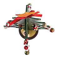 Ялинка настільна дерев'яна з підвісними іграшками (25×16×16 см), фото 5