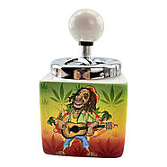 Попільничка з кришкою керамічна "Rasta-Reggae" (15×8,5×8,5 см), фото 3