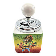 Попільничка з кришкою керамічна "Rasta-Reggae" (15×8,5×8,5 см), фото 4