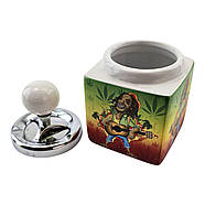 Попільничка з кришкою керамічна "Rasta-Reggae" (15×8,5×8,5 см), фото 5