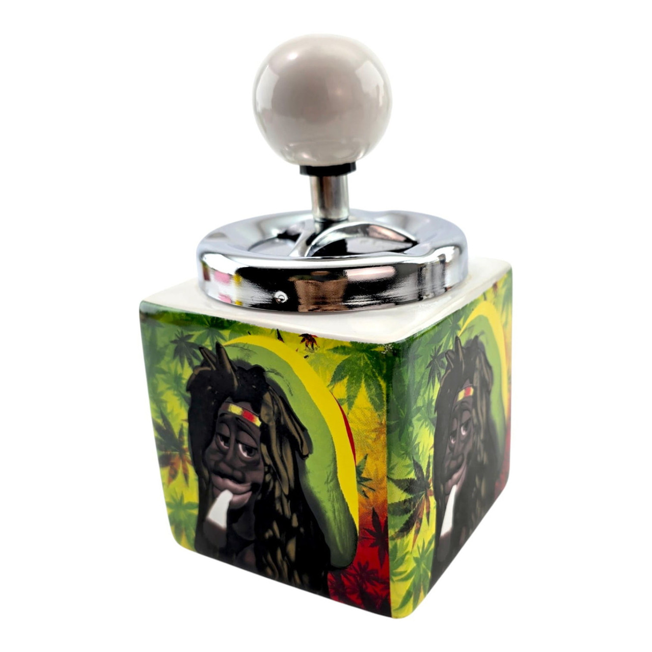 Попільничка з кришкою керамічна "Rasta" (15×8,5×8,5 см), фото 1