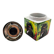 Попільничка з кришкою керамічна "Rasta" (15×8,5×8,5 см), фото 5