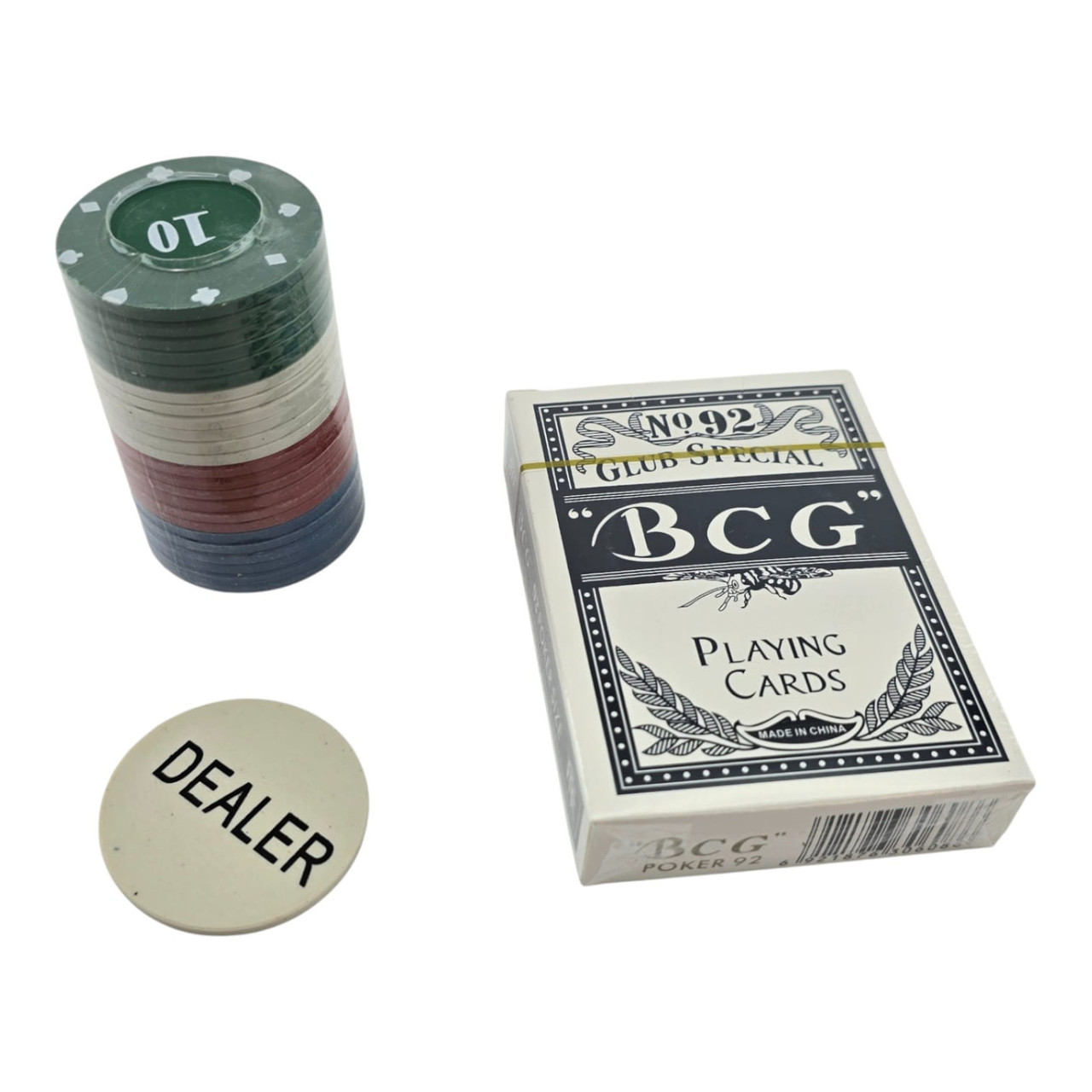 Покерний набір (колода карт, 40 фішок, жетон дилера) (фішка d-4 см), фото 1