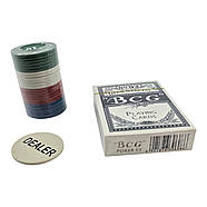 Покерний набір (колода карт, 40 фішок, жетон дилера) (фішка d-4 см), фото 2